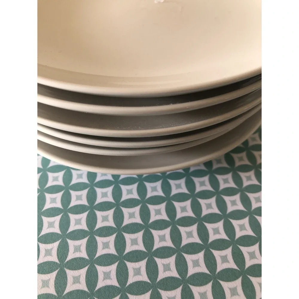 Midcentury Modern Franciscan China Cloud Nine‎ White Bread Plates Set of Six Vtg